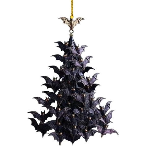 Décoration Arbre - Chauve-Souris Acrylique - Ornements Suspendus Halloween - Forme Cône Volant - 8 cm - Lot de 1 (1/5)