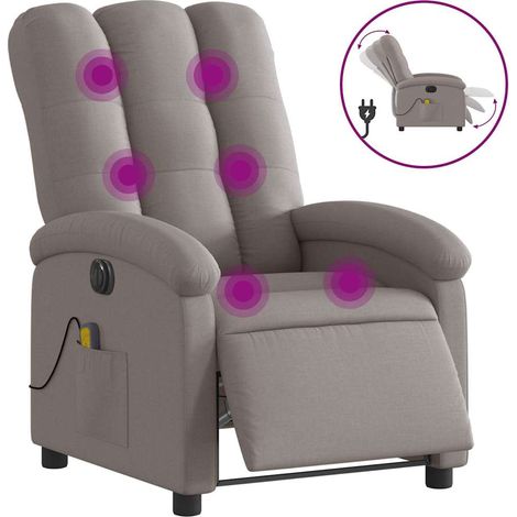 Maison Exclusive - Massagesessel Elektrisch Taupe Stoff