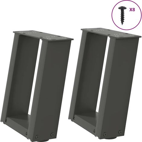 Couchtischbeine U-Form 2 Stk. Anthrazit 30x(30-31) cm Stahl