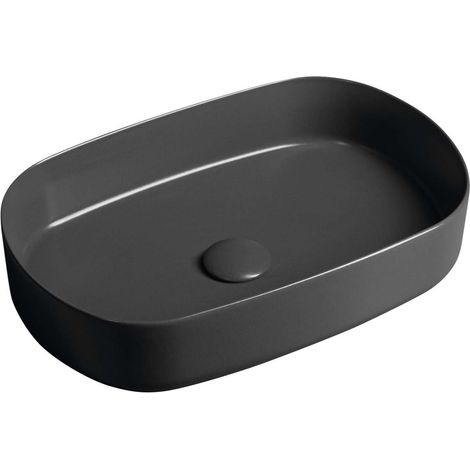 Sapho Infinity - Aufsatzwaschbecken, 55x36 cm, ohne Überlauf, anthrazit 10NF65055-2C (1/4)