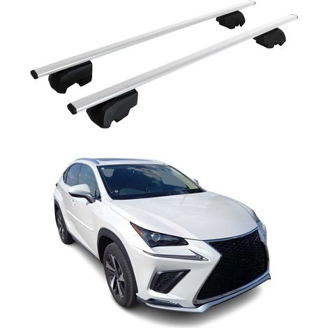 OMAC Dachtrager Quertrager für Lexus NX II 2022-2026 – City Crash getestet – ISO PAS 11154:2006 – Abschliessbar – Max 75 kg – 2 Stangen Stahl Silber (1/5)