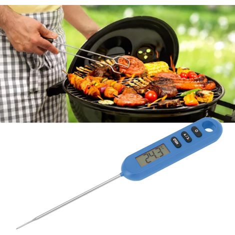 Küchenthermometer für Grillfleisch, Temperaturfühler für Milch, elektronisches Thermometer für Grills, blau. (1/5)