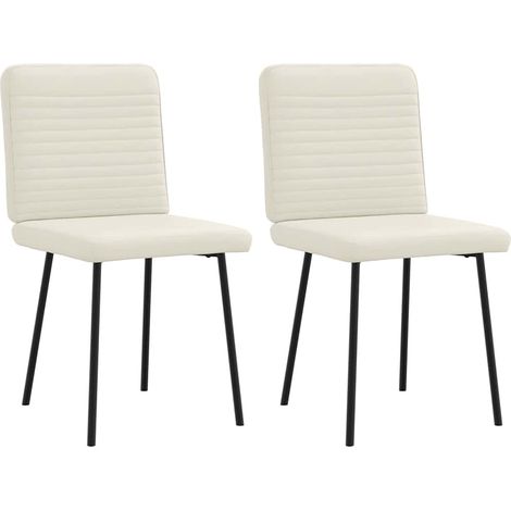 Esszimmerstühle 2 Stk. Creme Samt vidaXL (1/5)