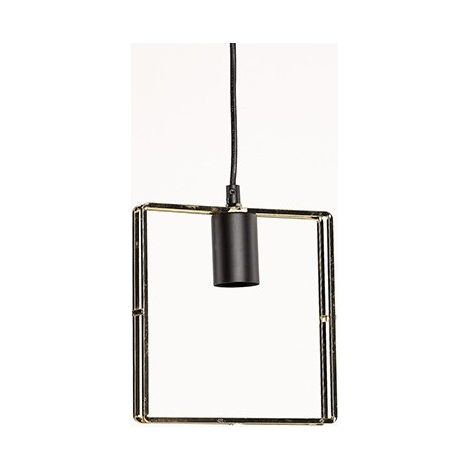 Simla LSW528.1 - 2 x Lampade a sospensione quadrate in metallo ORO - 20x4.5x22.5CM