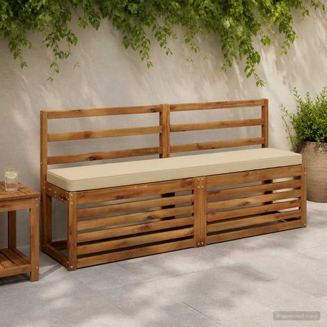 vidaXL Cojín para banco de 1 pieza VUGHT 100% Poliéster Beige (1/5)