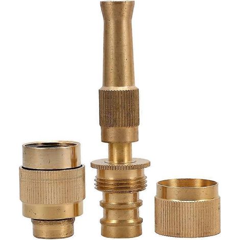 Hose Nozzle Heavy Duty Brass Metal Twist Garden Hose Nozzle Adjustable 2Pcs (1/5)