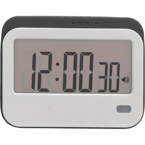 Minuteur numérique à grands chiffres, réveil silencieux, petit minuteur de cuisine numérique pour cuisiner, apprendre, voyager, faire de la musculation CR 320SP Gris (1/5)
