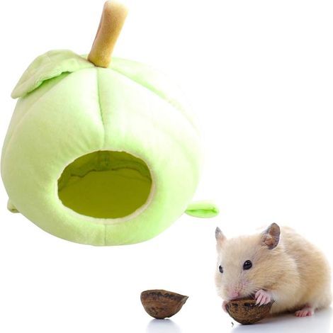 Kleintierhausnest, niedlicher holländischer Schweinhamster, Hamster-Hängebett, warmes Fleece, kleines Nestzubehör für Hamster, Meerschweinchen, Frettchen, Chinchilla, grün (1/5)