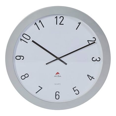 ALBA HORLOGE MURALE RONDE GÉANTE DIAM 60 CM - GRIS MÉTAL - 72,5X72,5X9CM HORGIANT (1/5)