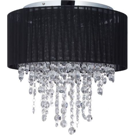 Lampada da soffitto in organza cristallo nero (1/5)