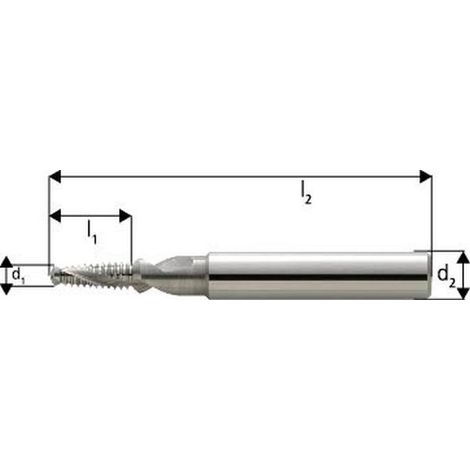 Foratura E Filettatura Fresa Bgf Carburo Solido Con Irrigazione Centrale, 2 X D, Filo Non Rivestito: M12, Pas 1,75 Millimetri