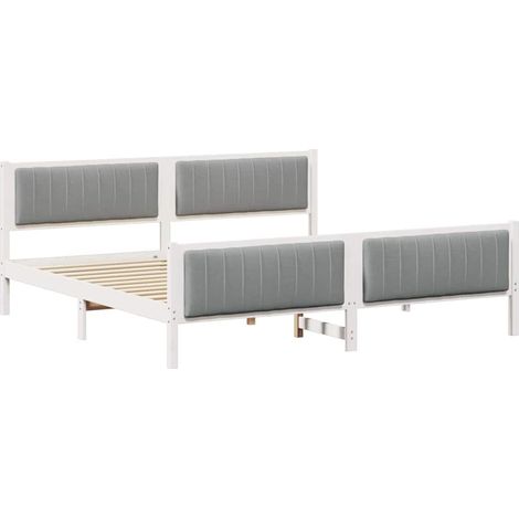 Estructura de cama con cabecera y gris claro 200 x 200 cm vidaXL (1/5)