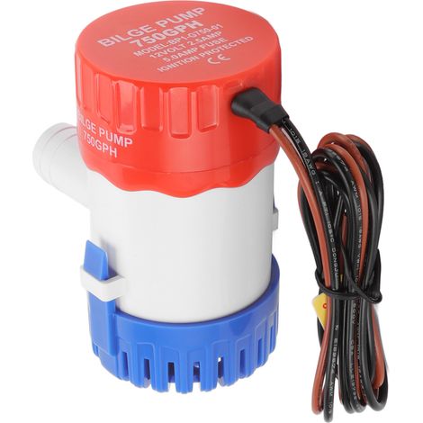 Pompe de cale non automatique 12V 750GPH, moteur refroidi par eau, submersible marine pour piscine, spa, bateau (1/5)