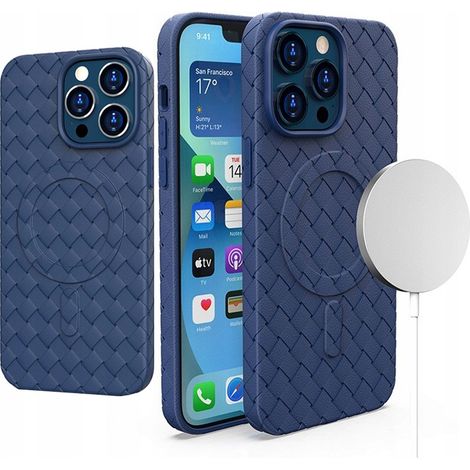 Funda tejida MagSafe para iPhone 14 Pro - Azul marino (1/5)