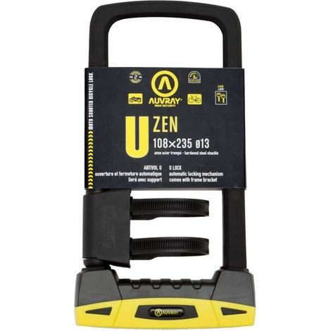 Antivol en U Auvray U-ZEN (revêtement en caoutchouc pour le bandeau) avec poignée - 108 x 235 mm (1/3)