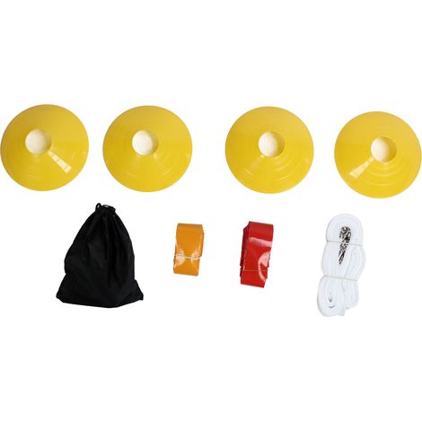 Kit de flag football 10 joueurs : 10 ceintures, 30 flags, 4 cônes rouge et jaune pour entraînement et match. (1/5)