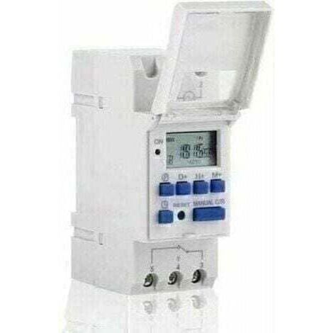 Temporizador digital, 1 relé electrónico programable semanal con pantalla LCD, 16 encendidos y 16 apagados (220 V) (1/4)