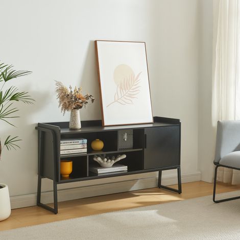 Fernsehschrank Storfjord 120x34x63 cm Schwarz [en.casa] (1/5)