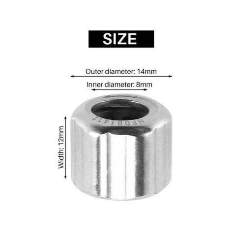 10 PièCes Roulement à Aiguilles HF081412 Rouleaux Unidirectionnel Hexagonal Externe 8X14X12Mm pour L'Industrie ManufacturièRe (1/4)