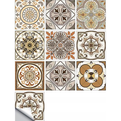 Selbstklebende PVC-Patchwork-Paneelfliesen, 10er-Set, Tapete 20x20cm, zm-06-010 (1/5)