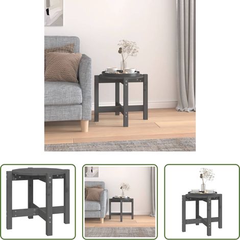 Kiefer Couchtisch - Couchtisch Grau Ø 52,5x45 cm Massivholz Kiefer (1/5)