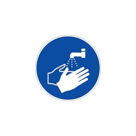 Panneau Obligation laver les mains - Rigide Ø80mm - 4020648