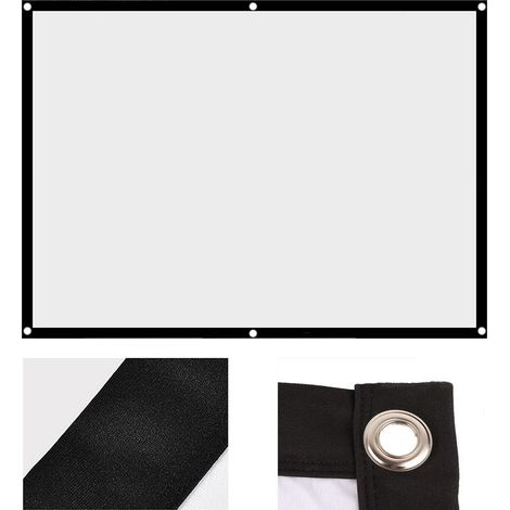 1pc Écran de Projection Portable 100 Pouces Blanc Anti-Rides 4:3, Rideau Projecteur Pliable pour Vidéoprojecteur (1/4)