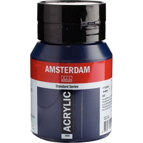 Peinture acrylique - Amsterdam - 500ml - Bleu de Prusse PHTHALO - Résistance à la lumière - Durable (1/2)