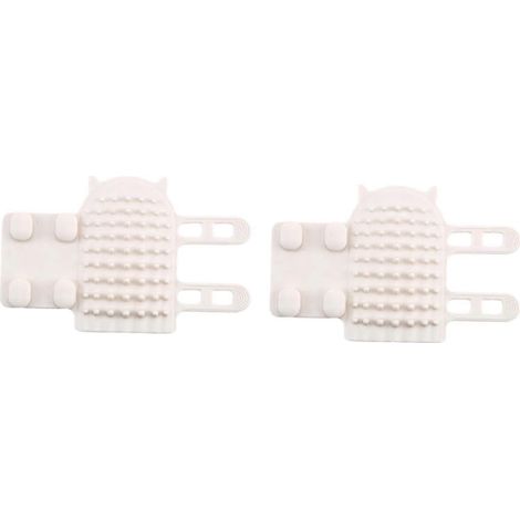 Lot de 2 brosses en silicone pour animaux de compagnie, tapis de toilettage mural, outil de soulagement des démangeaisons pour chatons et chiots.-white