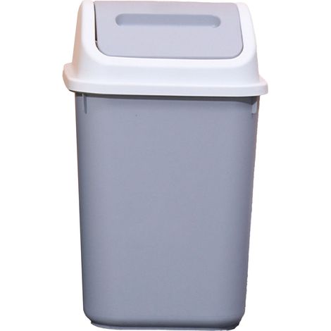 Lot de 2 poubelles à couvercle basculant, style simple, décoratives et pratiques, en plastique, avec couvercle pivotant à 360°. (1/5)