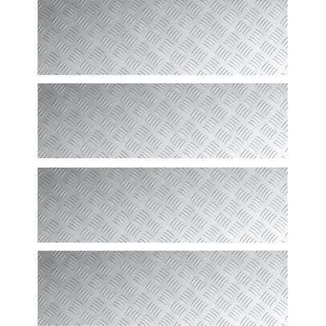 Plaques à damier 4 pcs Argent 100 x 30 cm Aluminium vidaXL