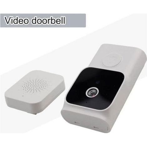 Sonnette Vidéo Sans Fil WiFi 2 4G Interphone Audio Bidirectionnel App Tuya Étanche IP65 Blanc (1/4)