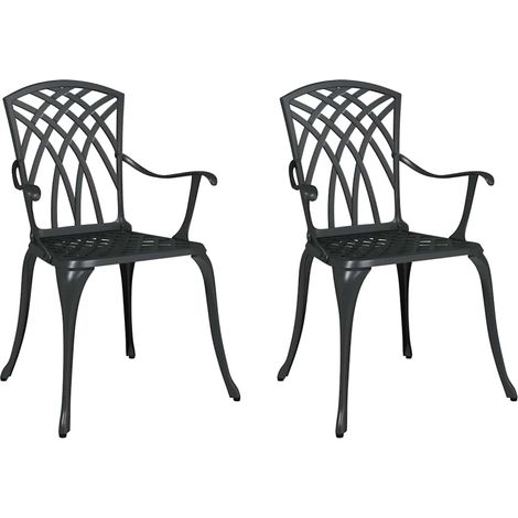 Maison Exclusive - Sedia da Giardino 2 pcs Nero 53 x 51 x 88,5cm Alluminio