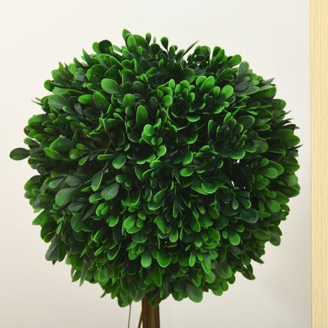 Lot de 2 arbustes en plastique buis imitation, pots pour intérieur/extérieur, 28x60cm (1/5)