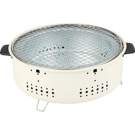 Barbecue portable coréen à charbon de bois, en acier inoxydable, avec grille antiadhésive ronde pour le camping. (1/5)