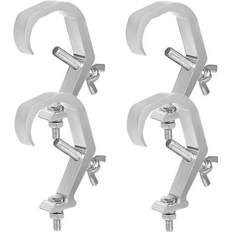 4 Pièces Pince De Lumière De Scène Robuste pour Empêcher Le Glissement en Fonte D'aluminium Kit De Crochet De Lampe De Scène pour Projecteur de Lumière de Scène Robuste, Charge maximale : 60 kg (1/5)