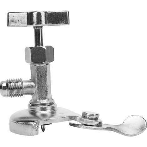 Ortviai Robinet de perçage pour bouteilles de frigorigène R134a, R12, R22, R410A, R502 – raccord 1/4 SAE en alliage résistant