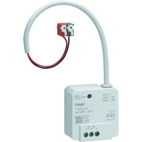 Module de sortie 2x 6A /230V, à encastrer, KNX - HAGER TYBS602F