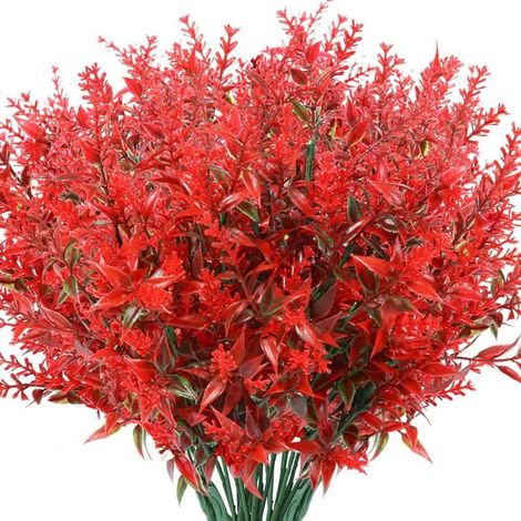 Ensemble de 8 fleurs de lavande artificielles réalistes, résistantes aux UV et à la décoloration, pour une utilisation extérieure, parfaites pour égayer votre jardinière, votre terrasse ou votre porch (1/5)
