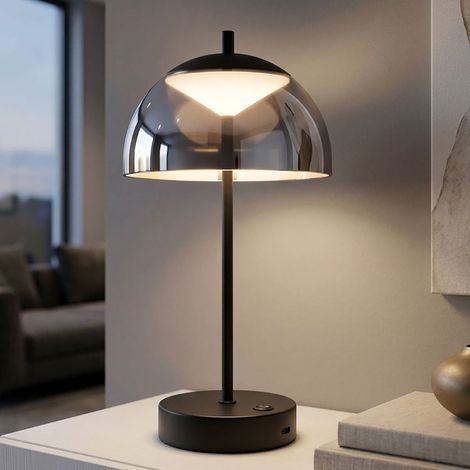 Lampada da tavolo a LED con touch dimmer Lampada da tavolo nero fumo, 2W 240lm bianco caldo, bianco neutro, bianco freddo, DxH 18 x 35 cm (1/5)