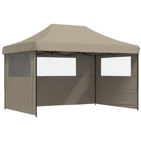 vidaXL Party Tent Folding Taupe 279 x 410 x 315 cm Oxford Fabric