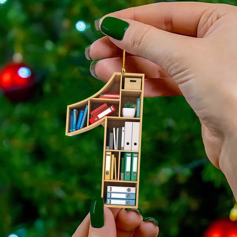 Pendentif Coeur Livres - Décoration Acrylique pour Étagère - Intérieur Maison Jardin - 1 Pièce (1/5)