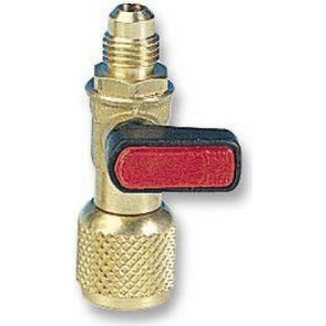 RUBINETTO PER BOMBOLETTA REFRIGERANTE CON DEPRESSORE F gir. 5/16" SAE - M 1/4"SAE
