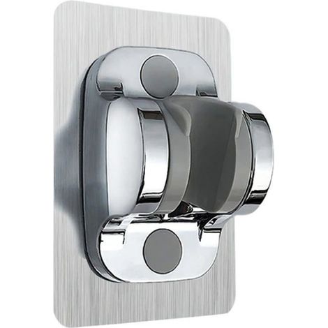 Support Pommeau Douche - Sans Perçage Universel Réglable - Pour Carrelage Verre Marbre Métal - 125 × 80 mm - Argent (1/4)