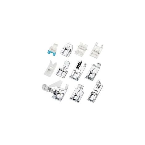 Kit de 11 pieds-de-biche pour machines à coudre domestiques Brother, Singer, Janome et Toyota. Pièces de rechange incluses. (1/5)