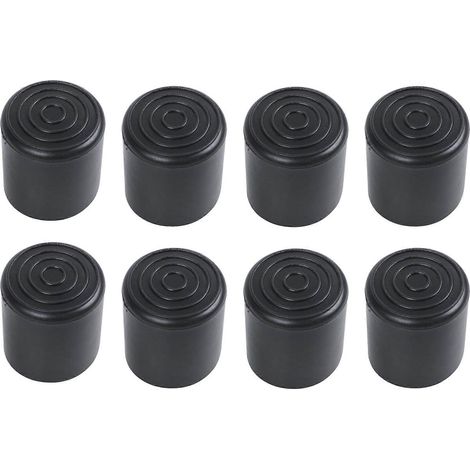 Ensemble de 8 pièces en caoutchouc noir comprenant : repose-pieds, patins de chaise, canne et repose-pieds. (1/5)