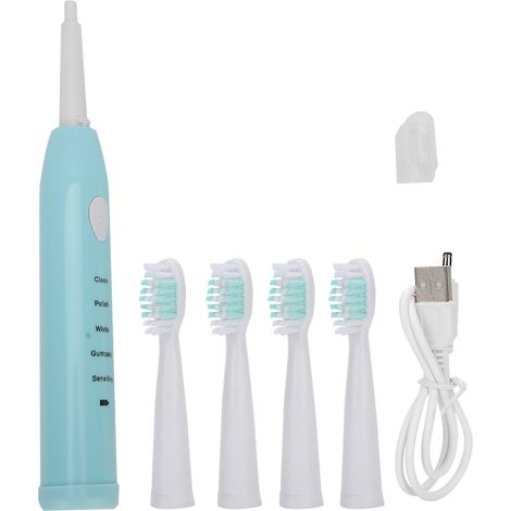 Brosse à Dents Électrique Sonic Rechargeable USB pour Adultes - Bleu, Étanche (1/5)