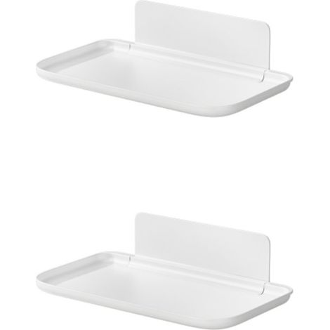 Ensemble de deux pièces - Étagère murale pliable - Petite étagère auto-adhésive - Installation sans perçage - Conception pliable pour un gain de place (1/5)