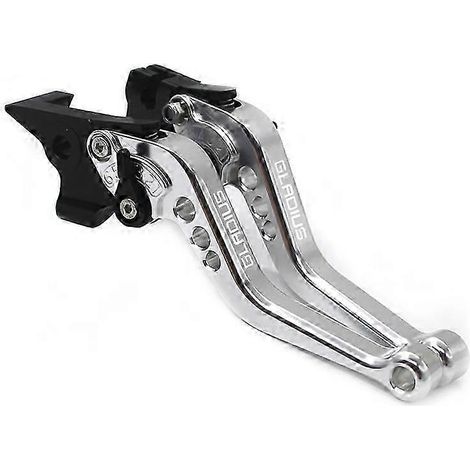 Für SFV650 GLADIUS 2009 2010 2011 2012 2013 2014 2015 - Hochwertiges neues Motorradzubehör - CNC-gefräster, verstellbarer Brems- und Kupplungshebel (silber)