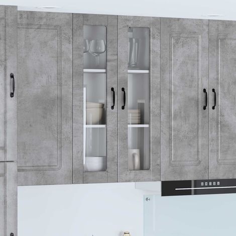 Küchenschrank mit Tür Beton Grau 60 x 31 x 100 cm Holzwerkstoff